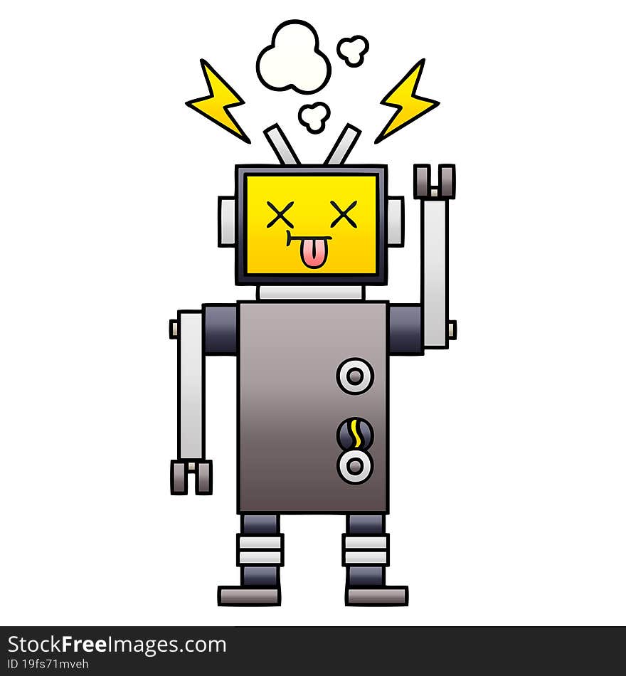 gradient shaded cartoon robot