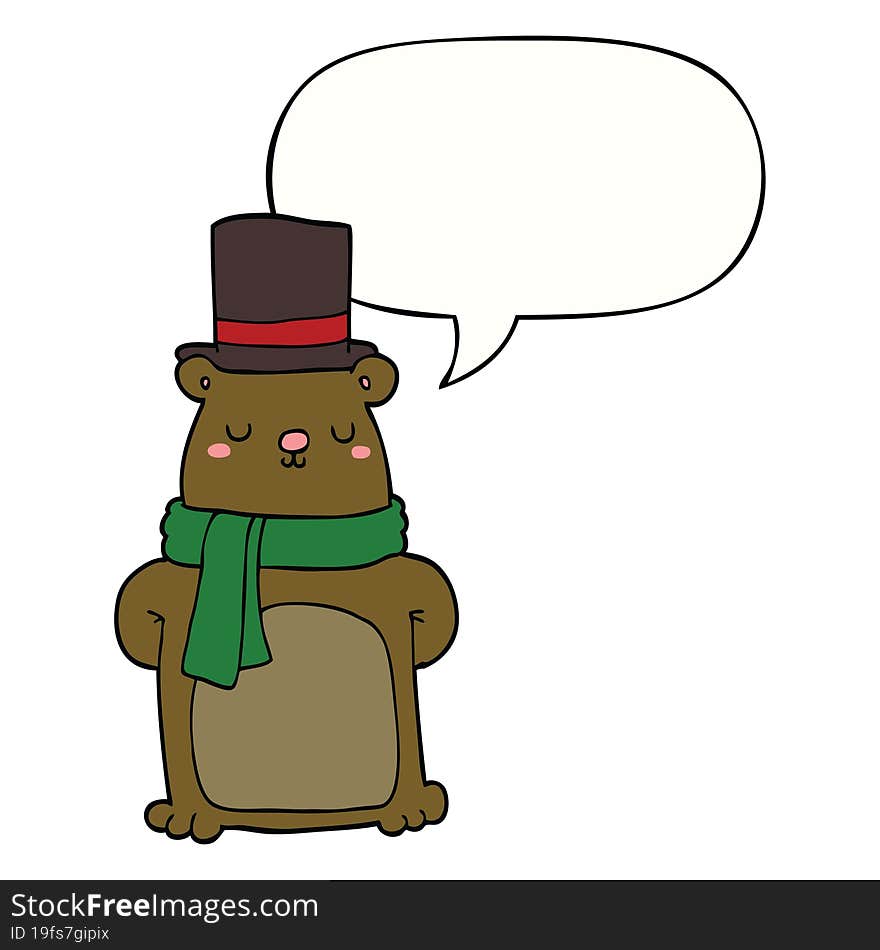 cartoon bear and speech bubble