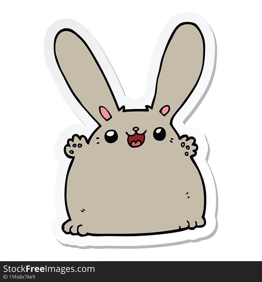 Sticker Of A Cartoon Rabbit