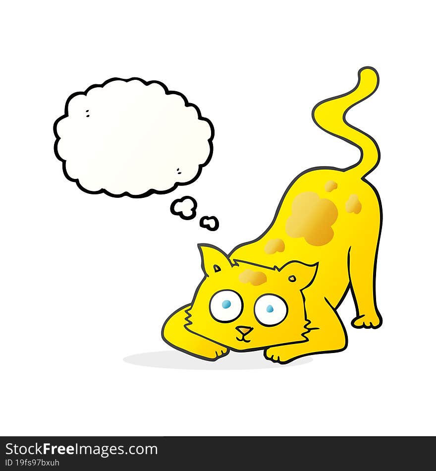 Thought Bubble Cartoon Cat