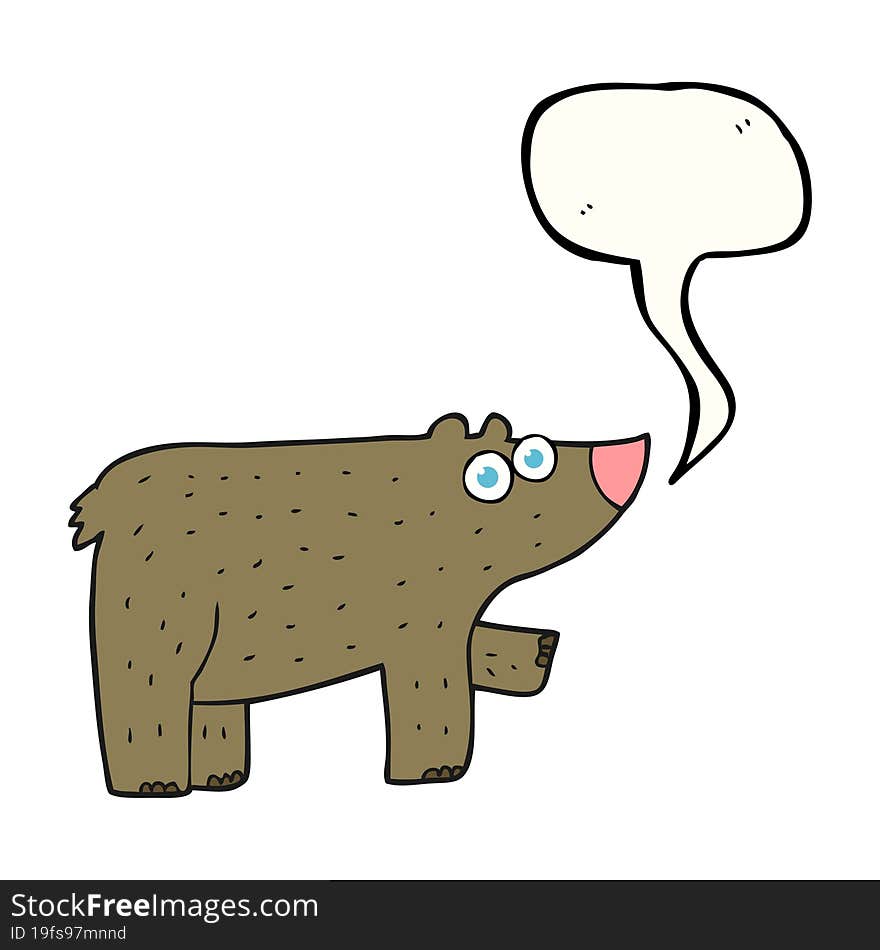 freehand drawn speech bubble cartoon bear