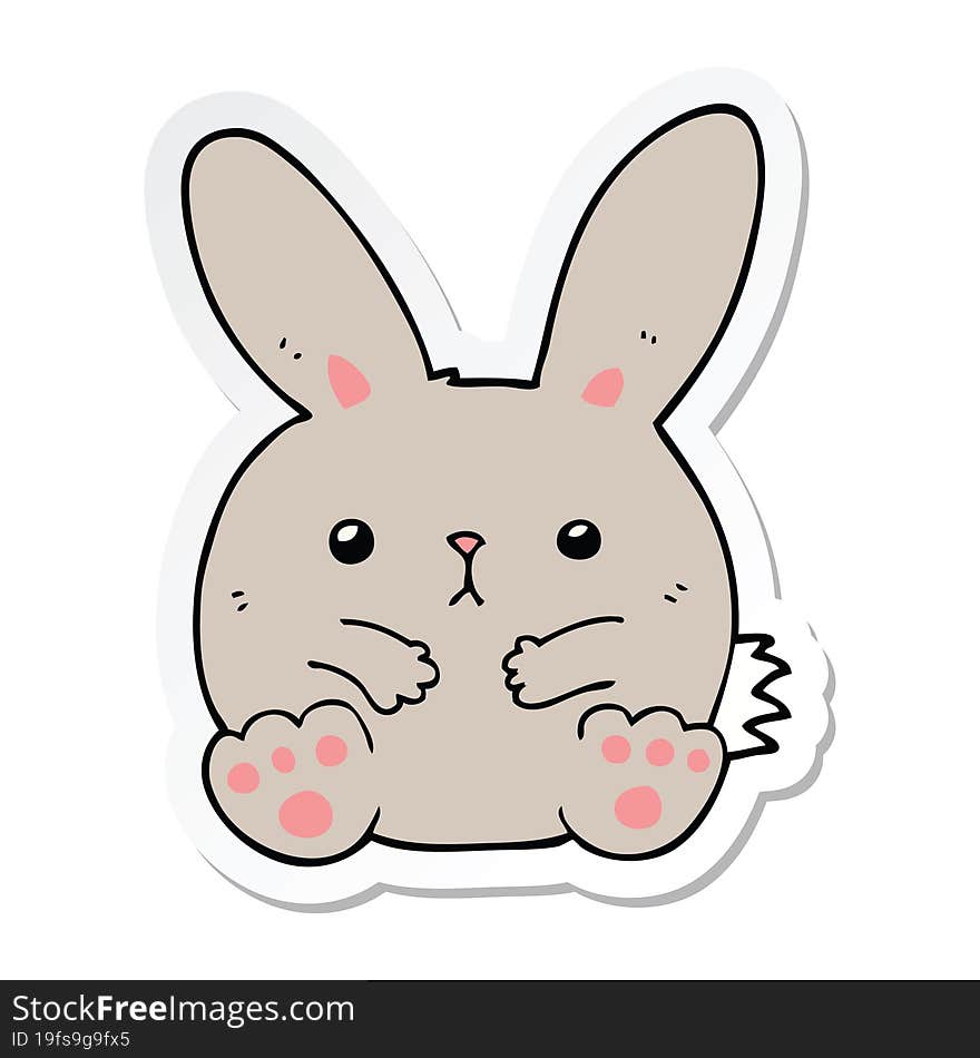 sticker of a cartoon rabbit