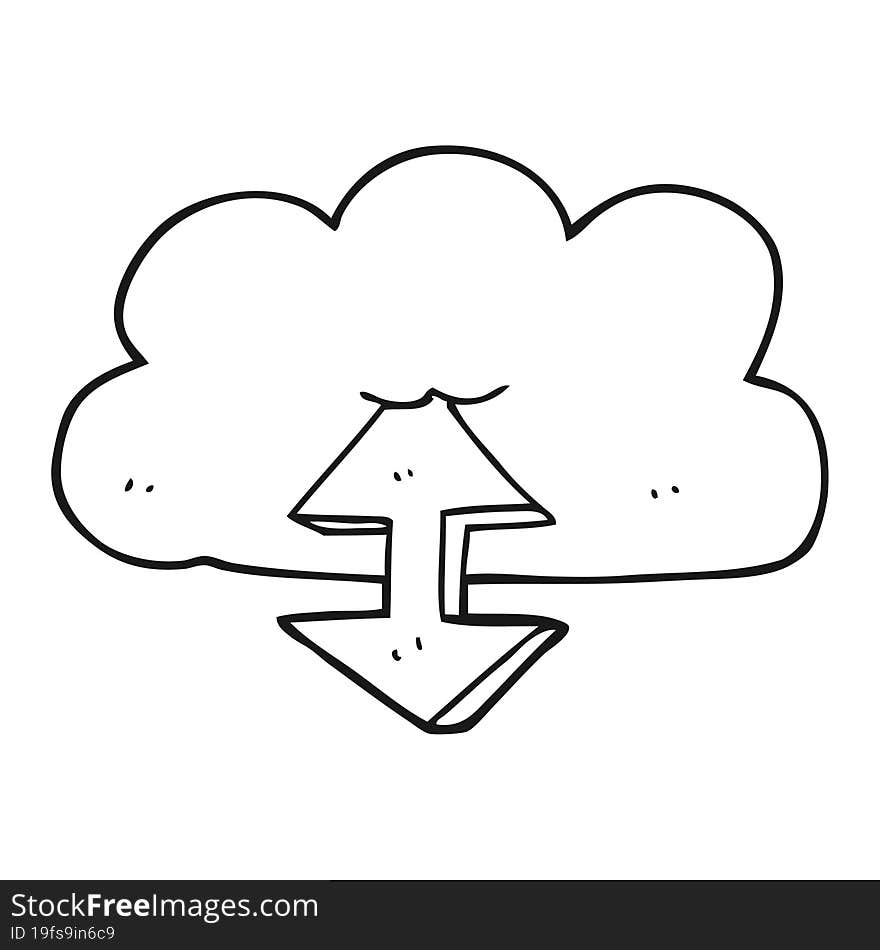 black and white cartoon digital cloud