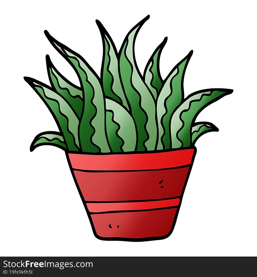 cartoon doodle house plant