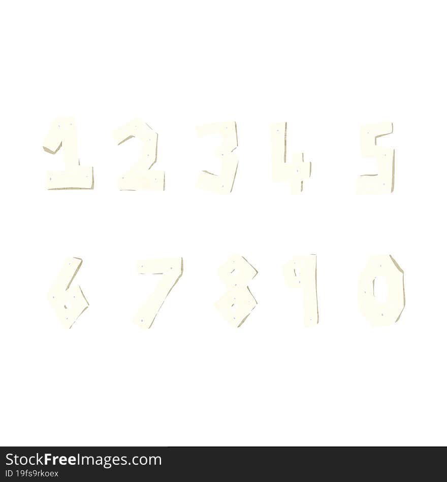 Cartoon Wooden Numbers