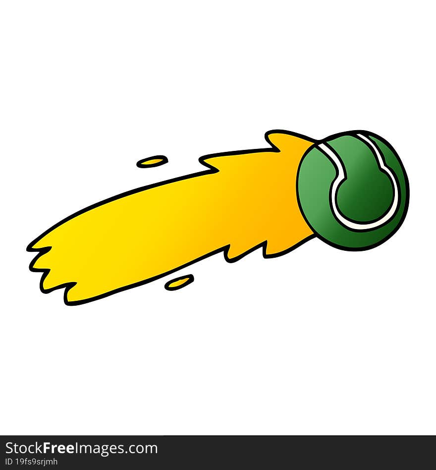 cartoon doodle flying tennis ball