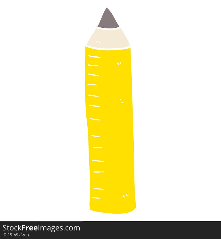 flat color illustration of pencil. flat color illustration of pencil