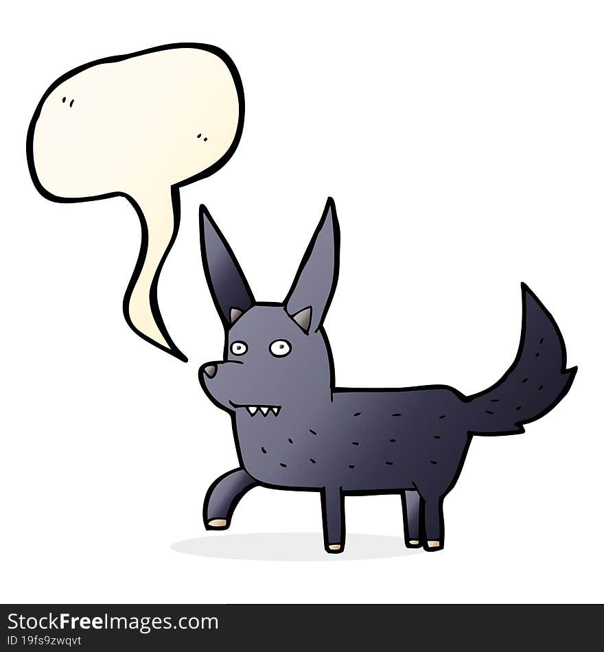 Cartoon Wild Dog With Speech Bubble