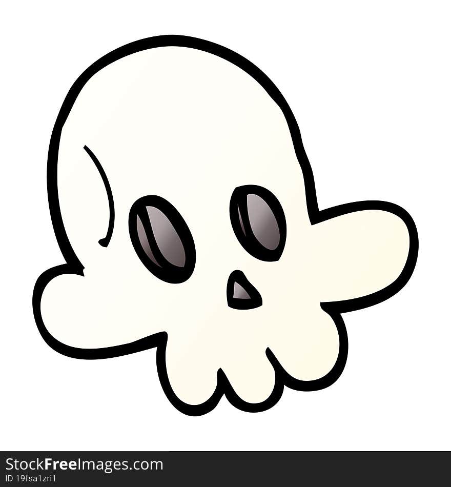 cartoon doodle halloween skull