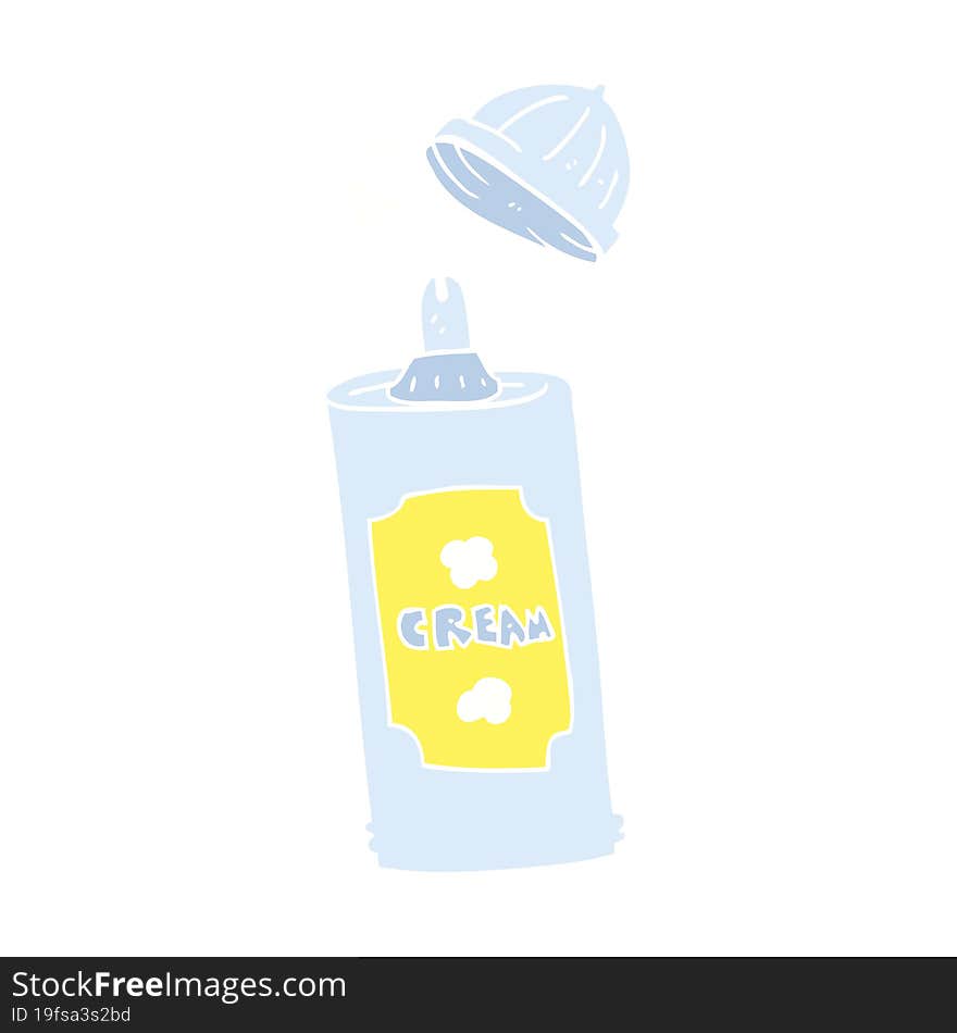 Flat Color Illustration Of A Cartoon Spray Whipped Cream