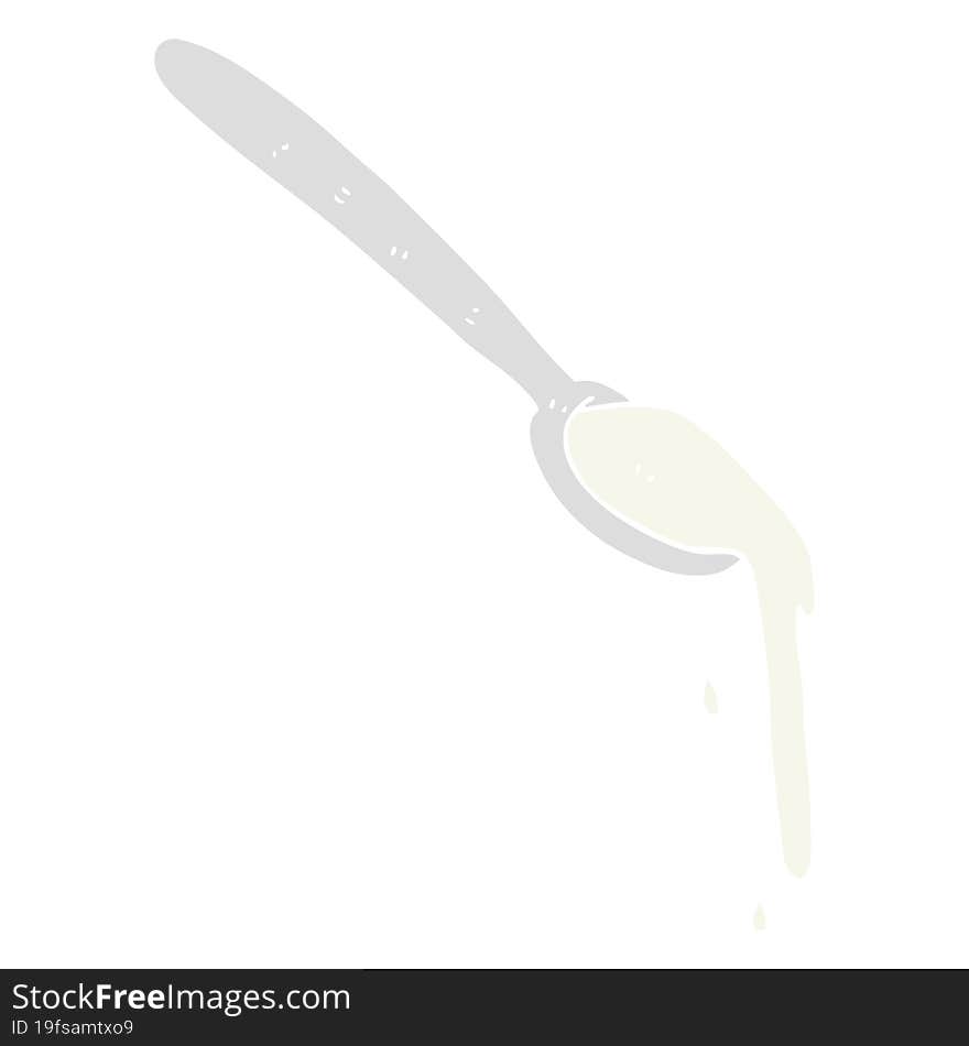 Flat Color Illustration Of A Cartoon Spoonful