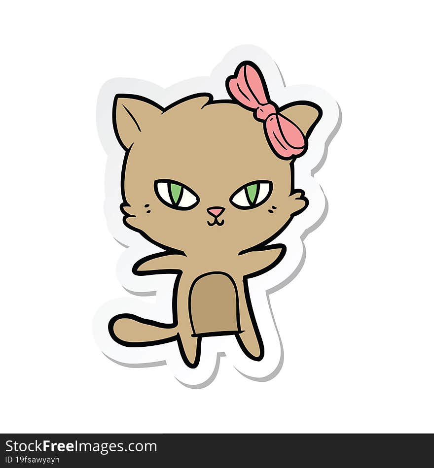 sticker of a cute cartoon cat