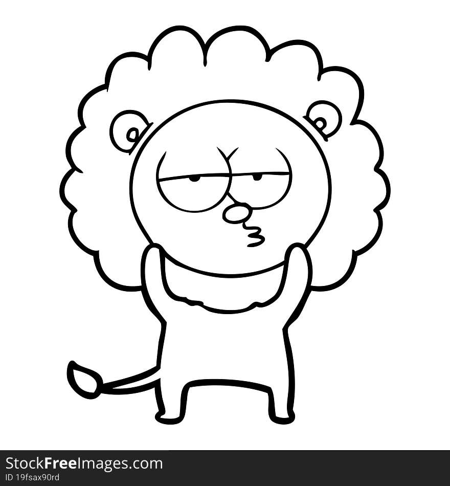 cartoon bored lion. cartoon bored lion