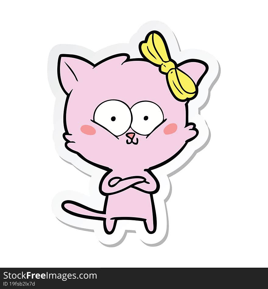 Sticker Of A Cartoon Cat