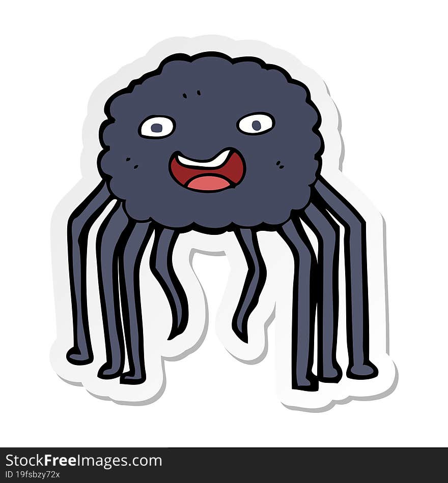 sticker of a cartoon spider