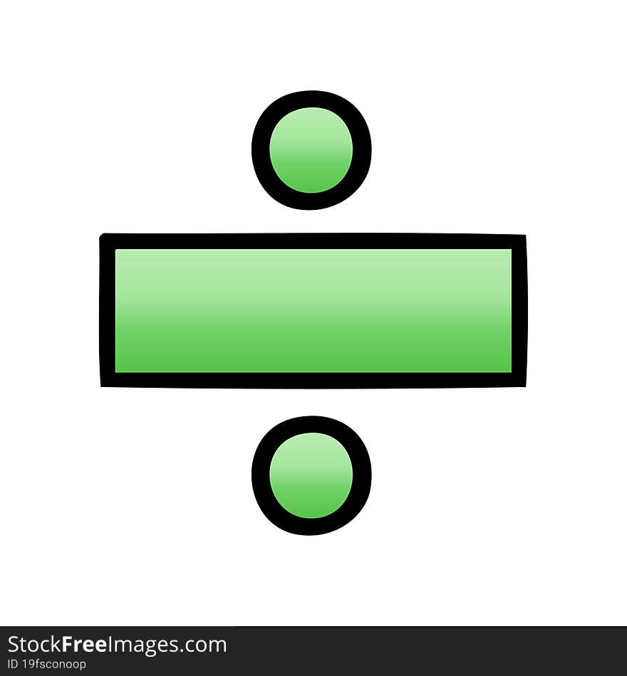 gradient shaded cartoon division symbol