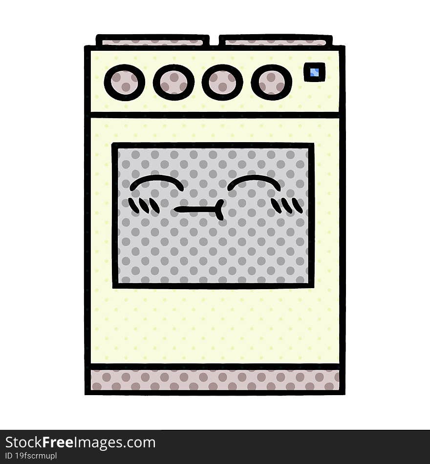 comic book style cartoon kitchen oven