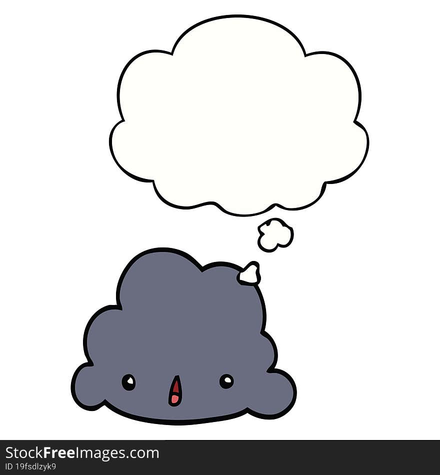 cartoon cloud and thought bubble