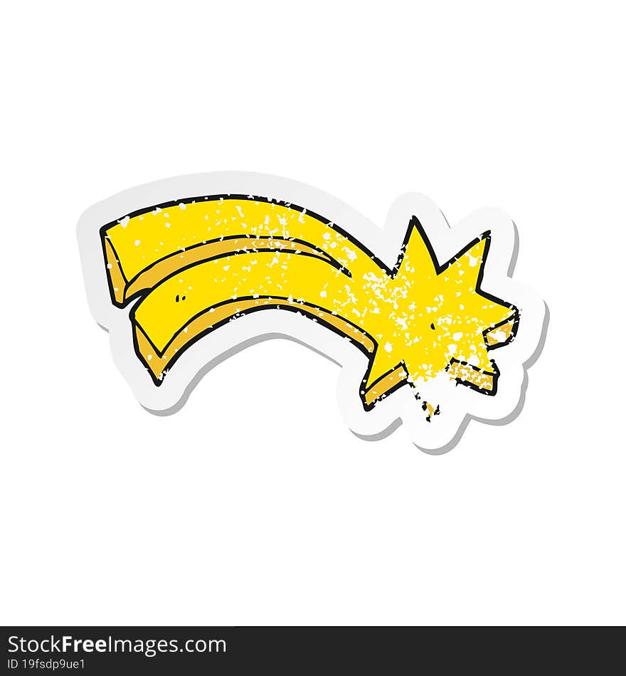 Retro Distressed Sticker Of A Cartoon Decorative Shooting Star