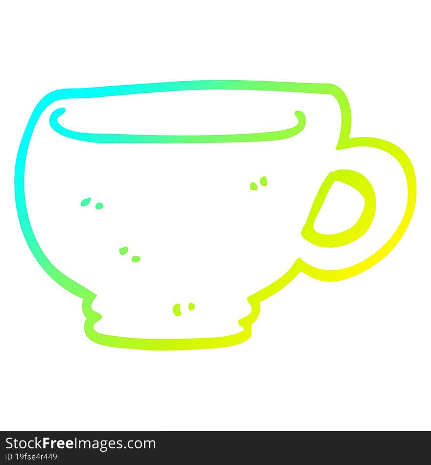 Cold Gradient Line Drawing Cartoon Cup