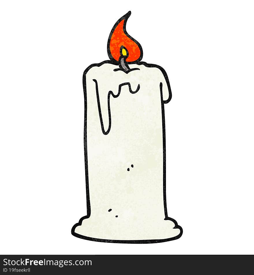 Textured Cartoon Burning Candle