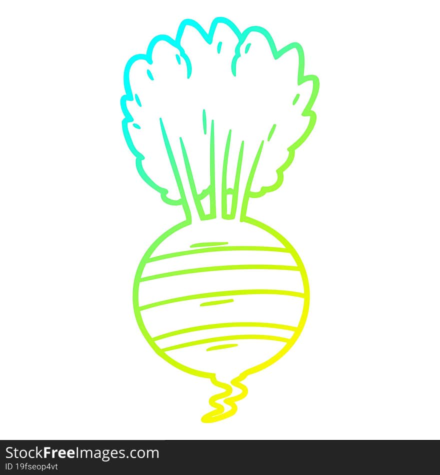 cold gradient line drawing cartoon root vegetable