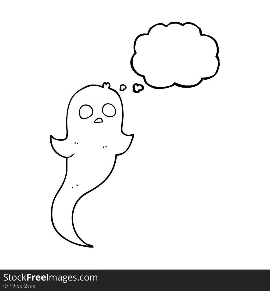 freehand drawn thought bubble cartoon halloween ghost