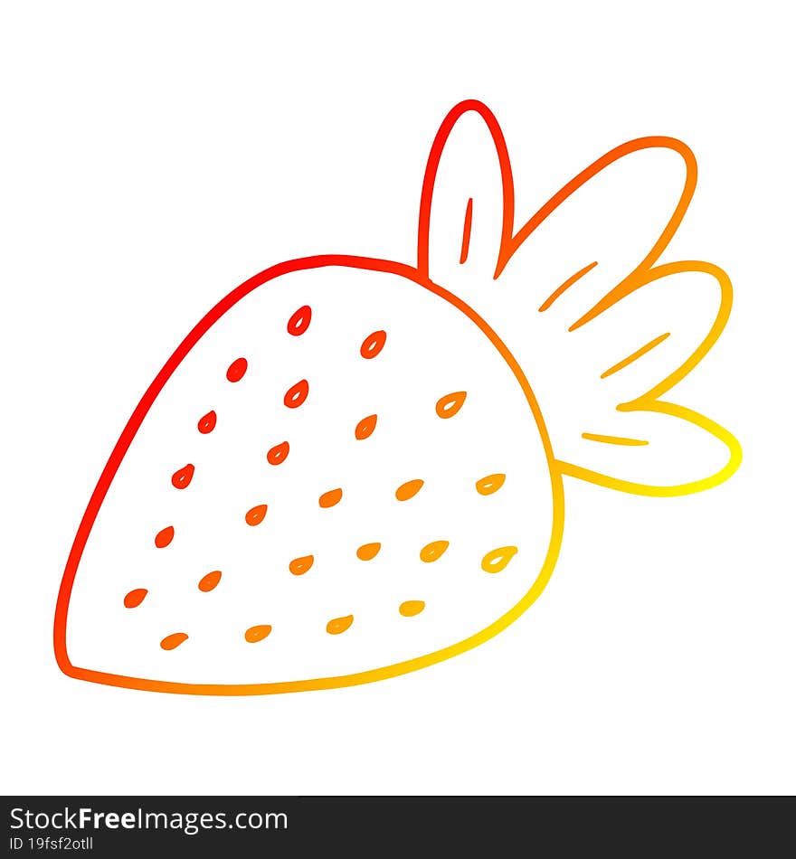 warm gradient line drawing cartoon strawberry