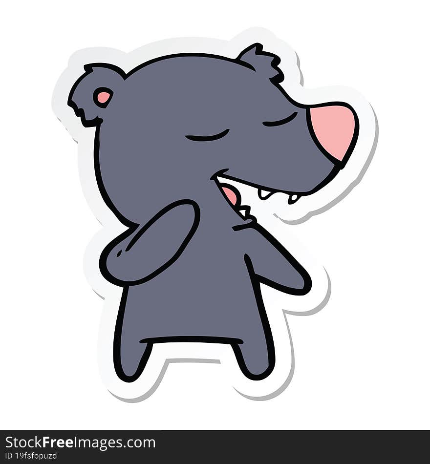 sticker of a cartoon bear