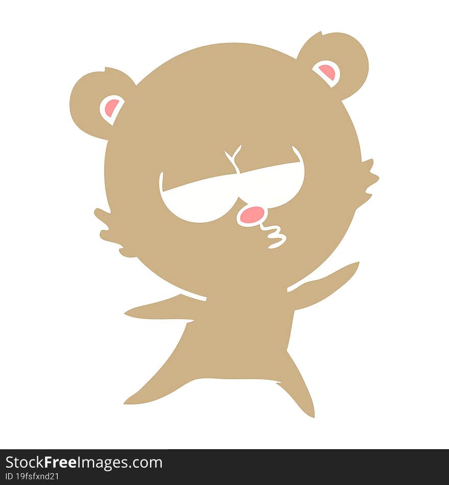 bored bear flat color style cartoon