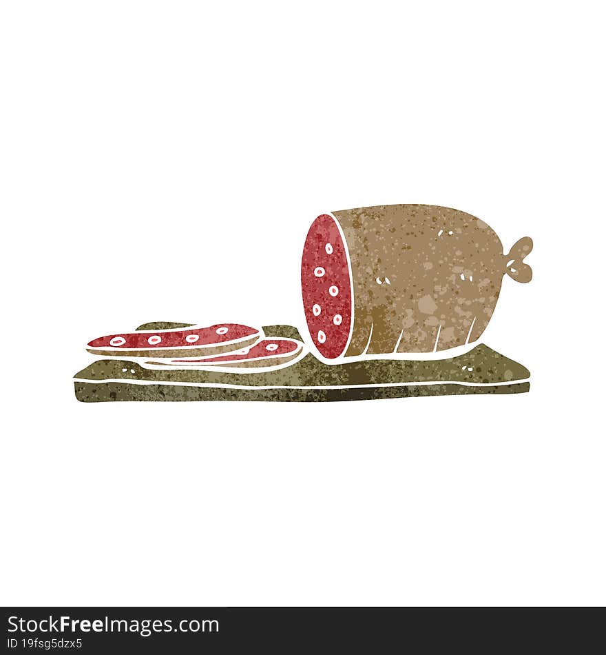 cartoon sliced sausage