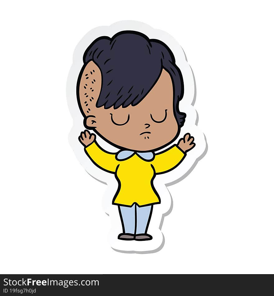 sticker of a cartoon woman