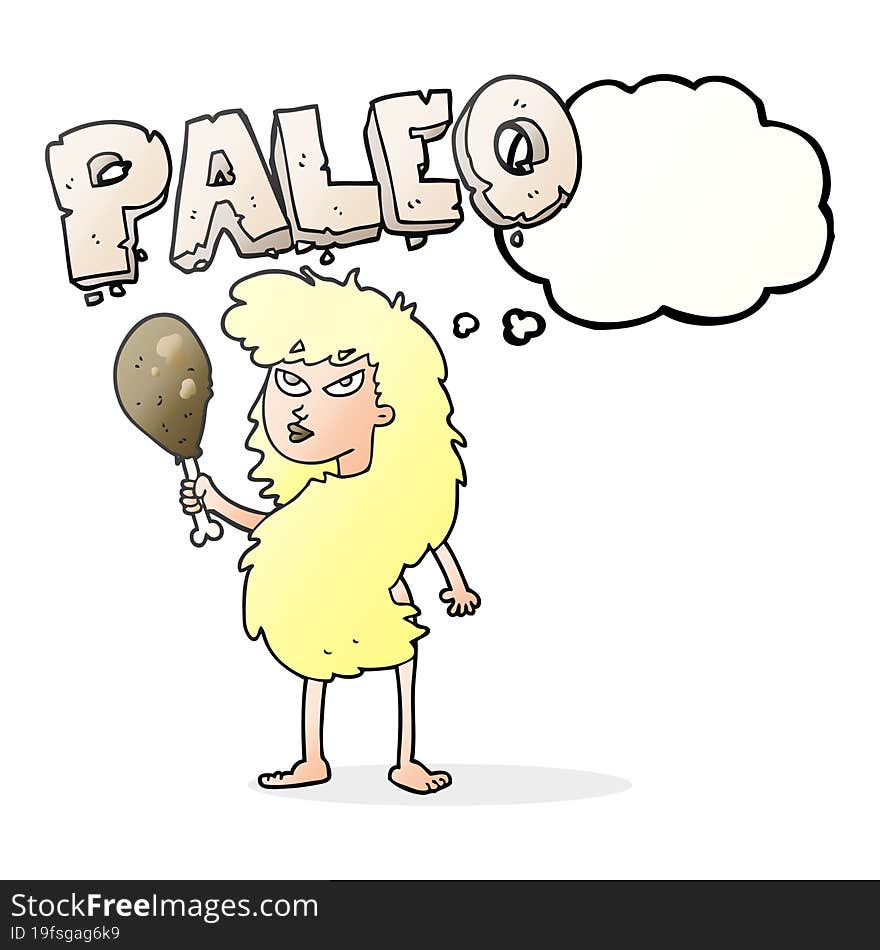 thought bubble cartoon woman on paleo diet