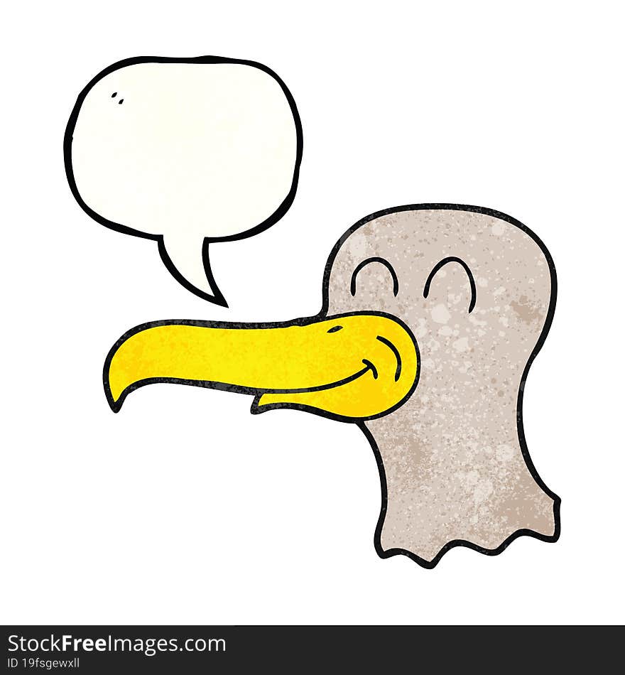 speech bubble textured cartoon seagull