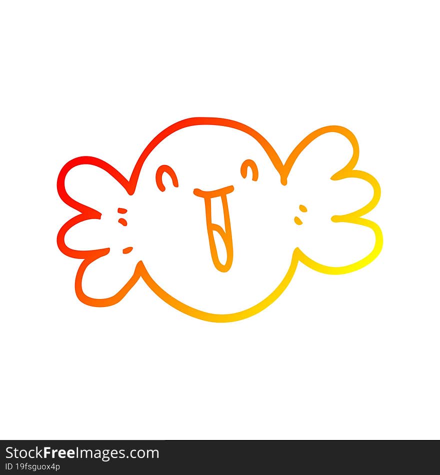 Warm Gradient Line Drawing Cartoon Happy Candy