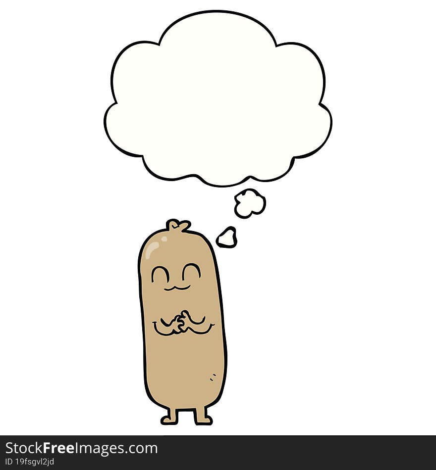 cartoon sausage and thought bubble