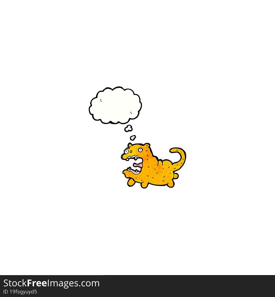 Crazy Cartoon Cat With Thought Bubble