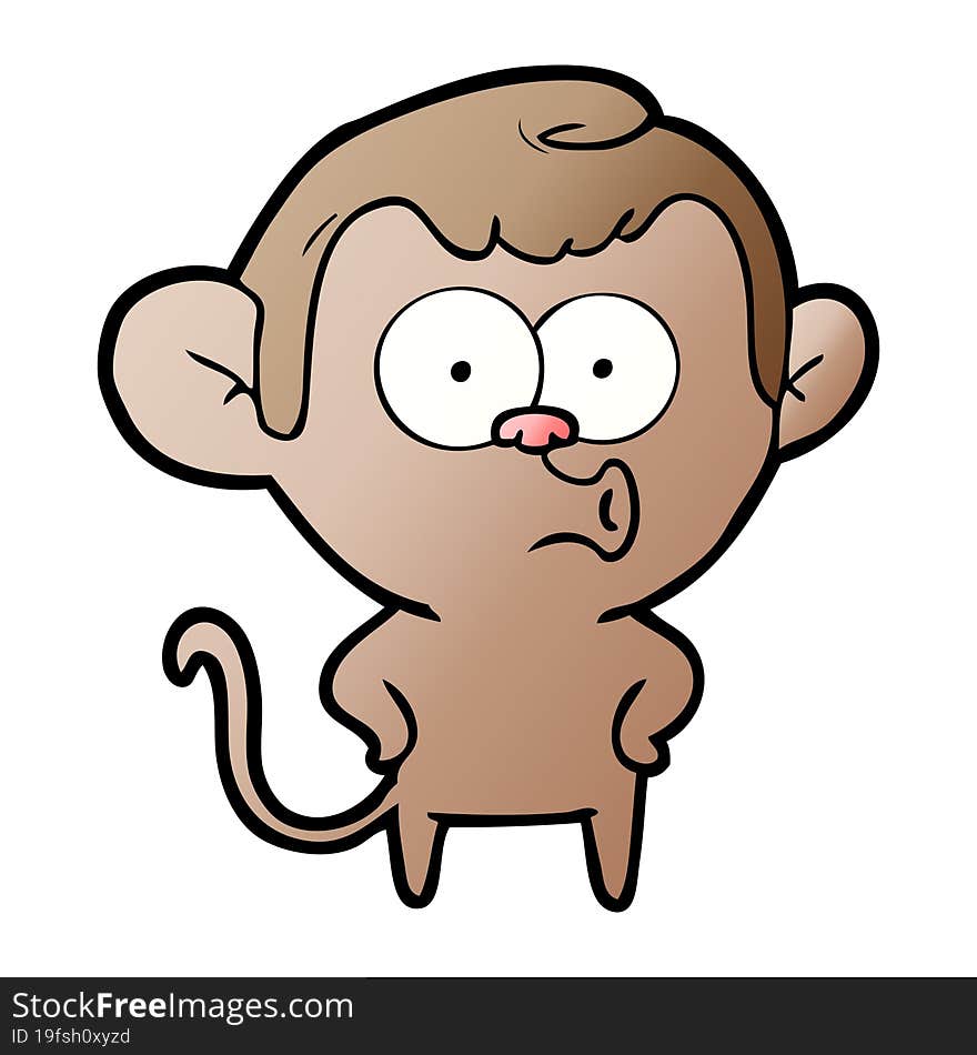 cartoon surprised monkey. cartoon surprised monkey