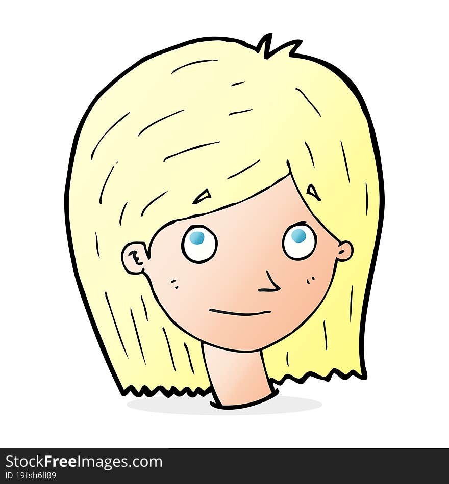 Cartoon Happy Female Face