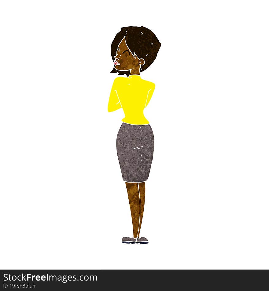 Cartoon Businesswoman Ignoring