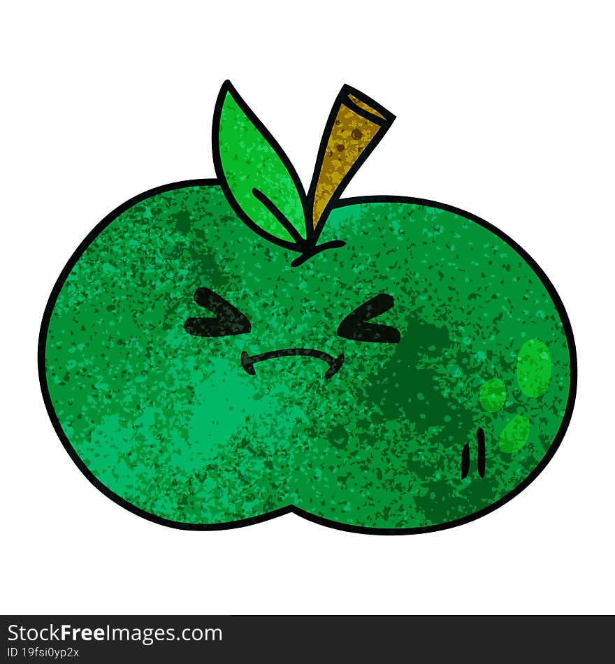 quirky hand drawn cartoon apple