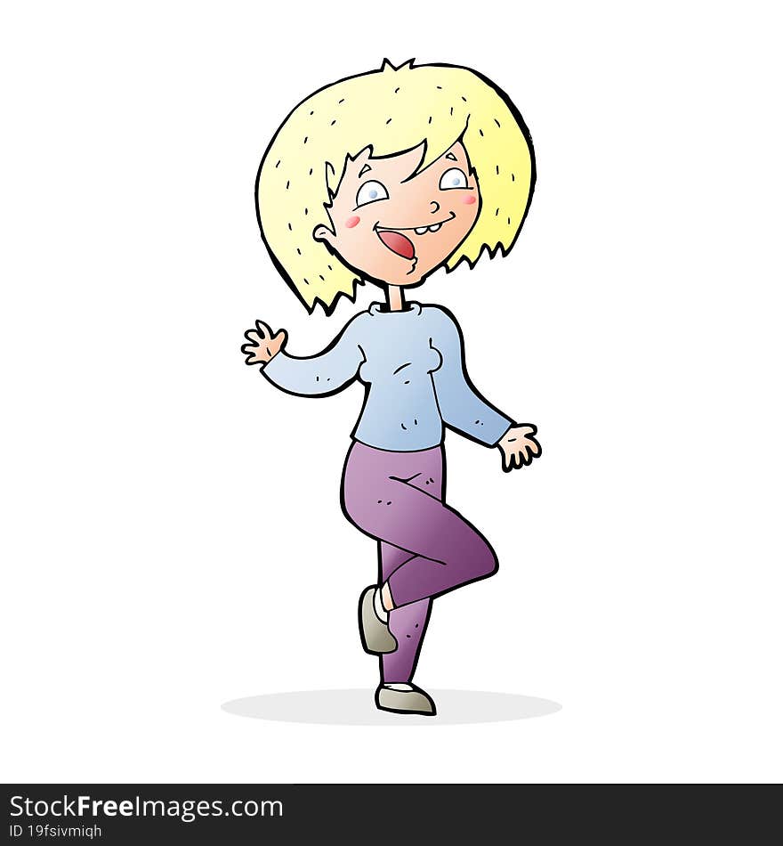 Cartoon Laughing Woman