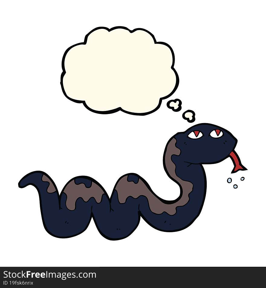 cartoon snake with thought bubble