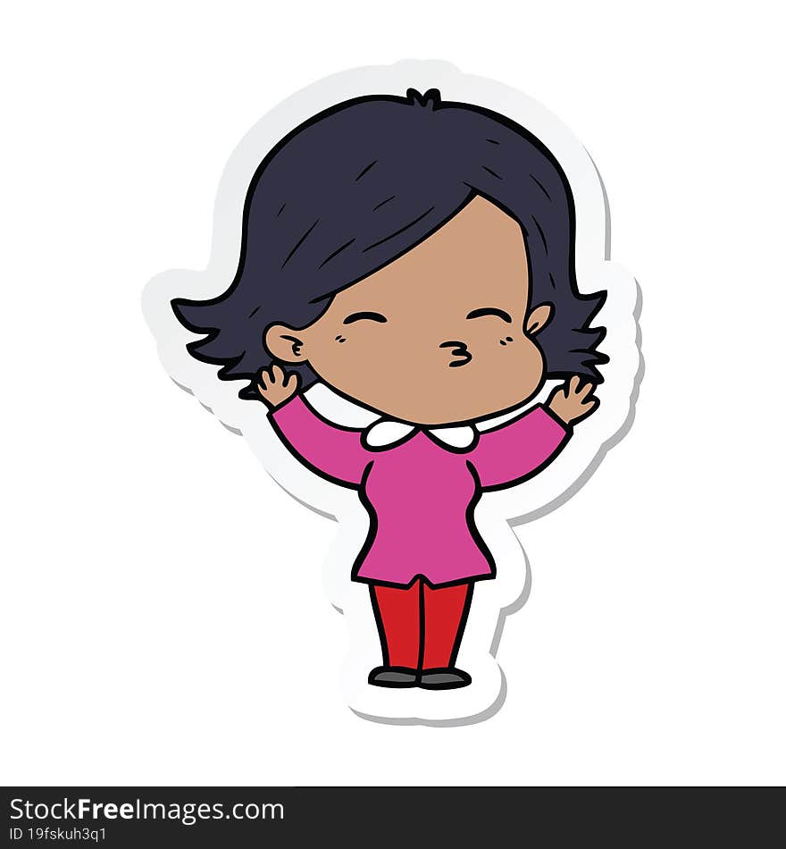 sticker of a cartoon woman