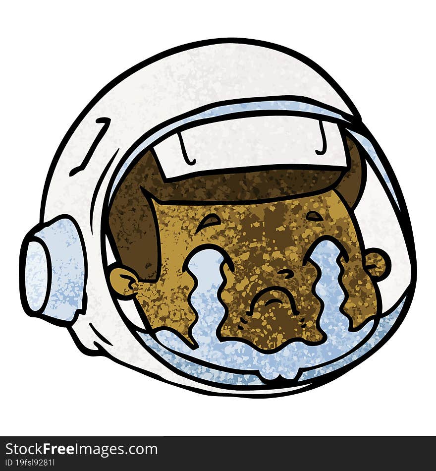 cartoon astronaut face crying. cartoon astronaut face crying