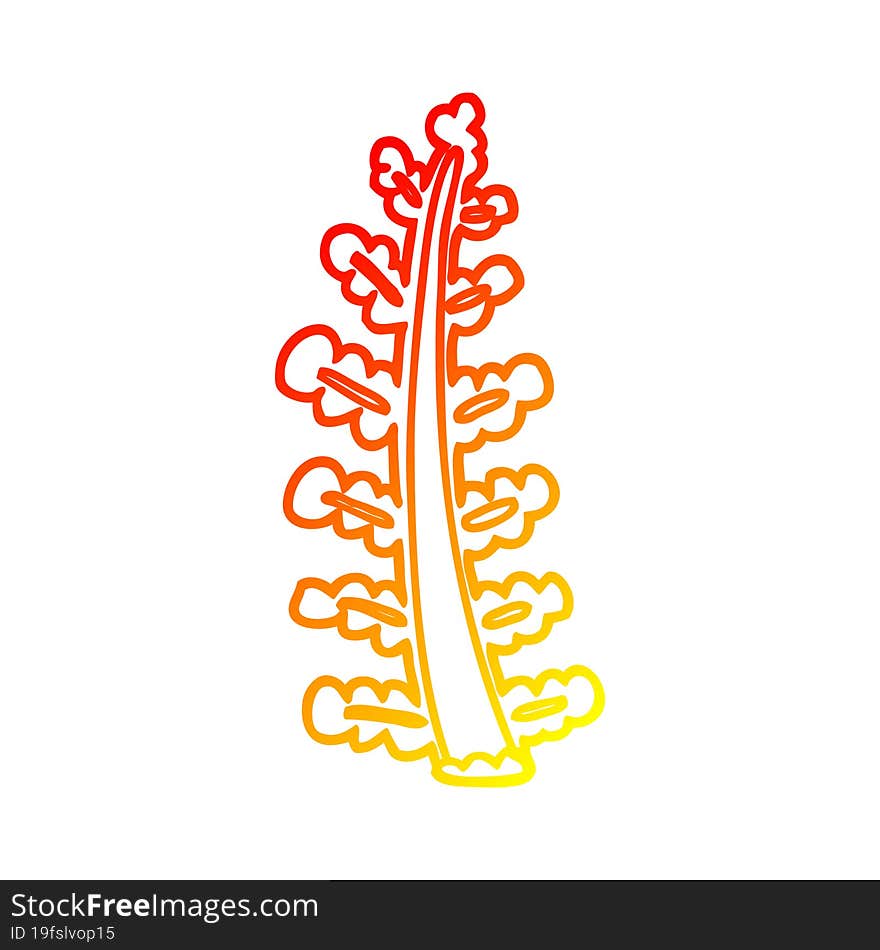 warm gradient line drawing cartoon plant