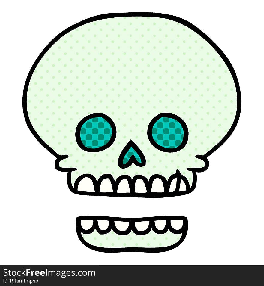 cartoon doodle of a skull head