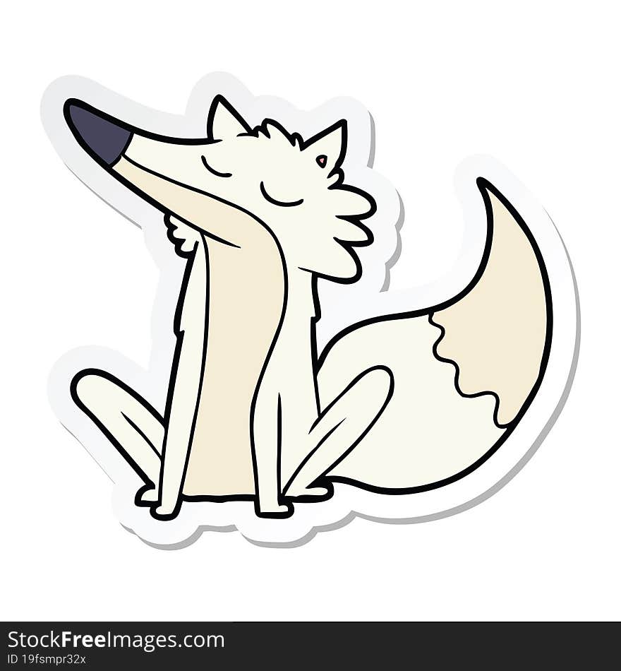 sticker of a cartoon wolf