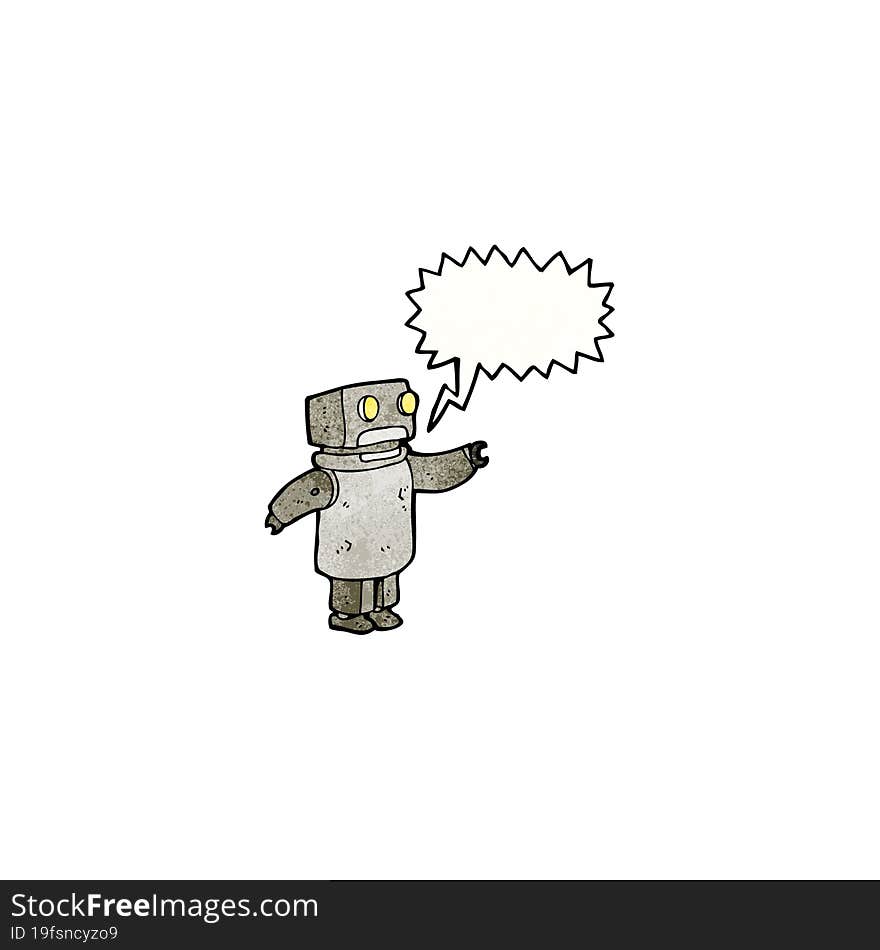 Cartoon Robot With Speech Bubble