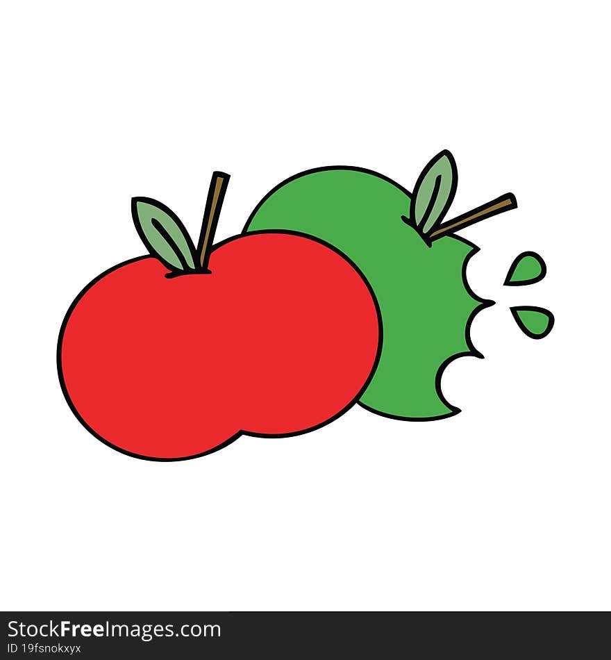 cute cartoon of a apples. cute cartoon of a apples